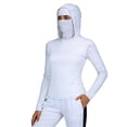 thumbnail image 1 of Sun Shirt Women UV Protection UPF 50+ Lightweight Breathable Long Sleeve Rash Guard with Built In Face Mask for Hiking Running Cycling, 1 of 6