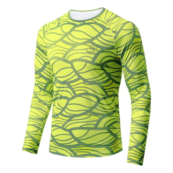 Sun Shirt for Men Rash Guard Swim Shirt Sun Protection Clothing Long Sleeve Shirts for Men Yellow S