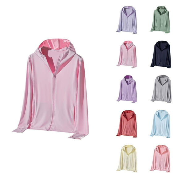 Sun Shirts for Women Long Sleeve UV Protection UV Protection Hoodie Women's Lightweight Sun Protective Cardigan Stylish Zip Up Hoodie for Hiking and Outdoor Activities Fashionable Sun Proof Layer
