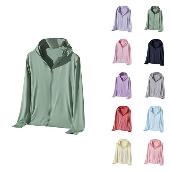 Sun Shirts for Women Long Sleeve UV Protection UV Protection Hoodie Women's Lightweight Sun Protective Cardigan Stylish Zip Up Hoodie for Hiking and Outdoor Activities Fashionable Sun Proof Layer