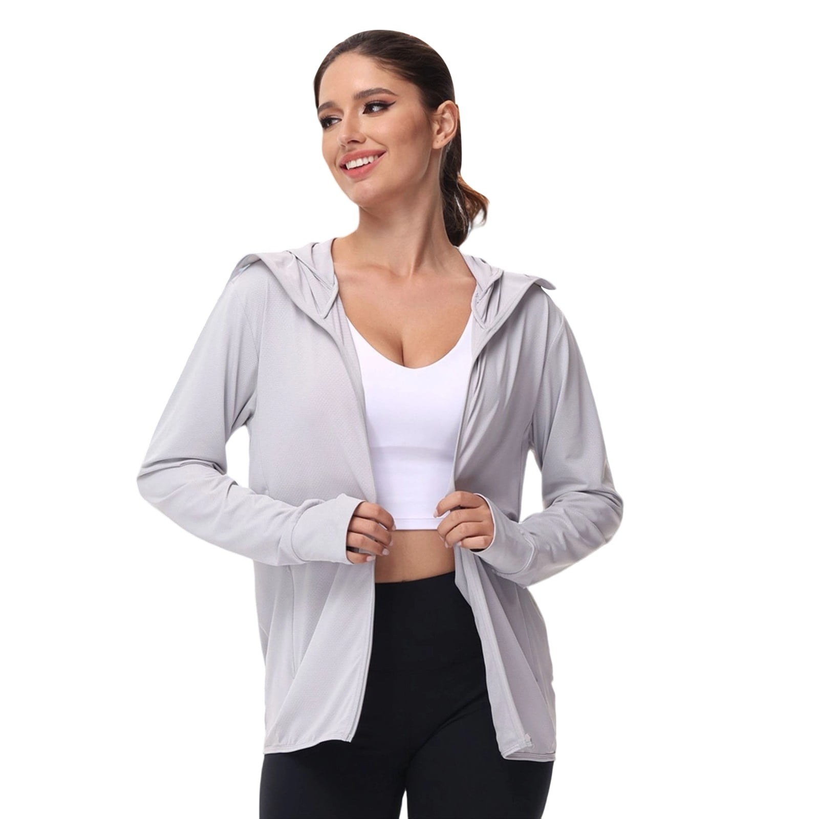 Sun Shirts Women UV Protection Clothing Plus Size Hooded Coat For Women ...