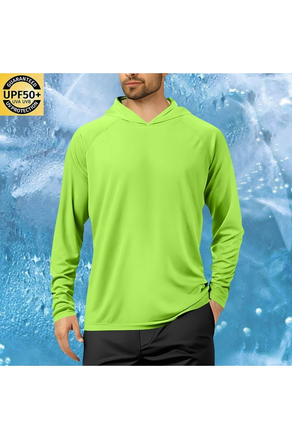 Sun Shirts for Men Fall Workout Top UPF 50+ Lightweight Breathable Quick Dry Raglan Gym T-Shirt