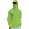 thumbnail image 1 of Sun Shirts for Men Long Sleeve Hooded Fishing Shirts Tall Size Hoodie with Mask UPF 50 Cooling Rash Guard Shirt M Light Green, 1 of 4