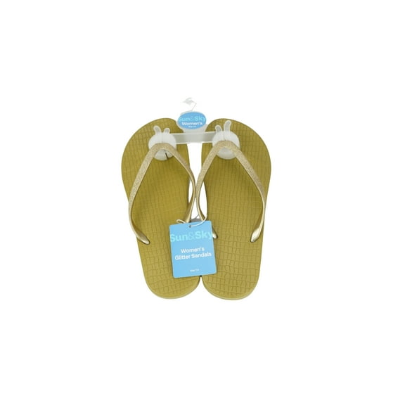 Sun & Sky Women's Slide Sandals - Gold - Size 7-8