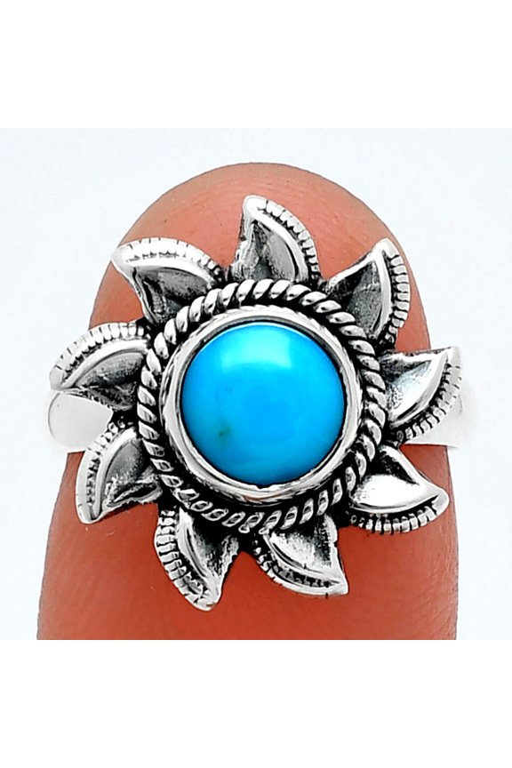 Sun - Sleeping Beauty Turquoise 925 Sterling Silver Ring s.6 Jewelry R-1617 SDR244781
