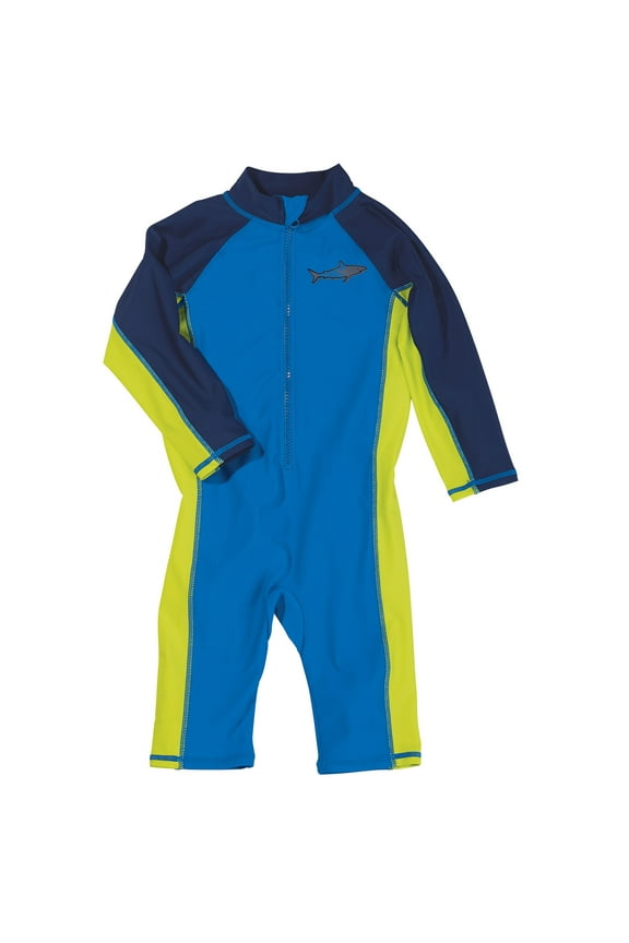 Baby Boy Surf Suit - Blue and Navy Shark - Maximum Sun Protection Swimsuit