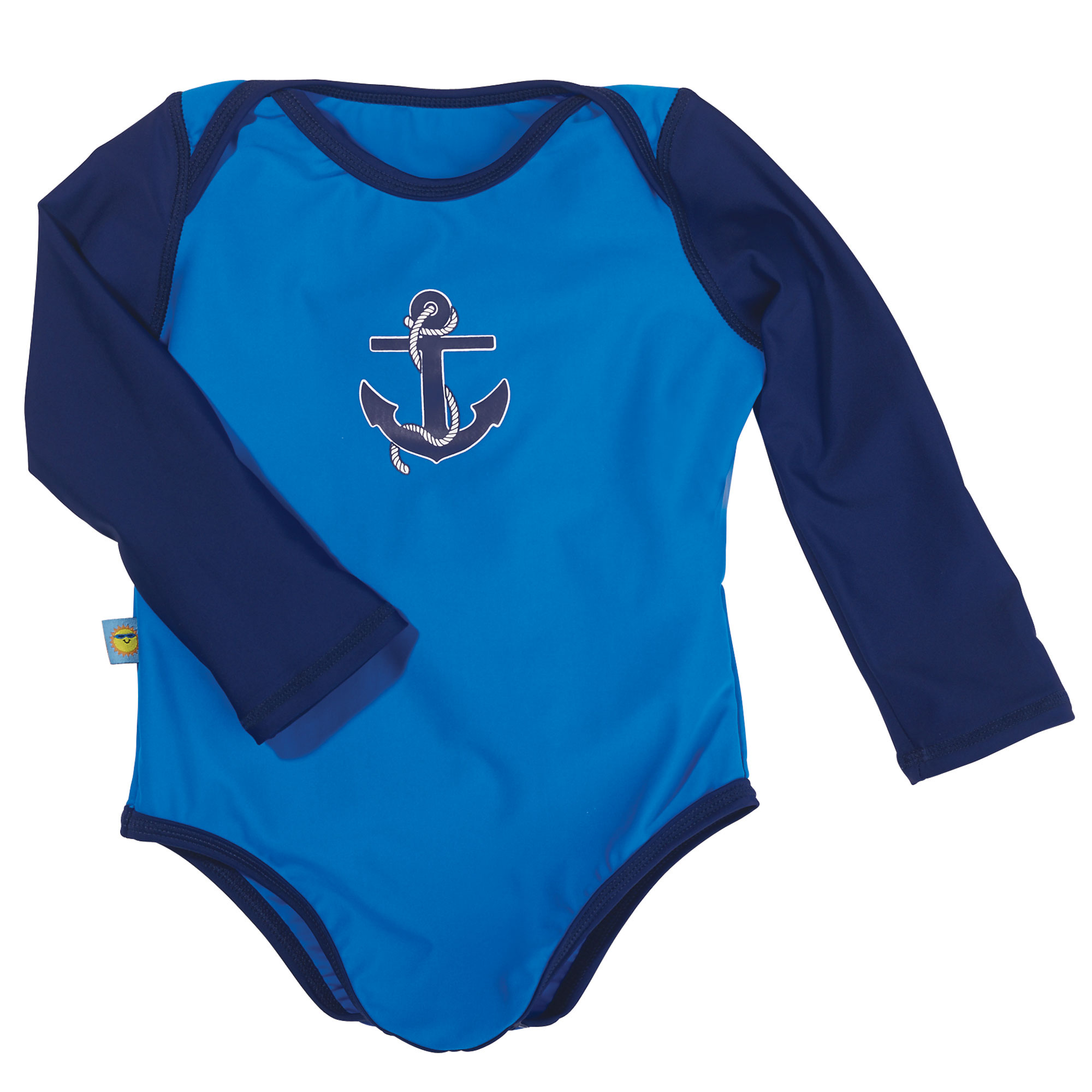 Sun Smarties Baby Boy Swimsuit Blue and Navy Nautical Design UPF 50