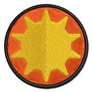 Sun Solid Applique Multi-Color Embroidered Hook & Loop Patch - 3 Inch Medium