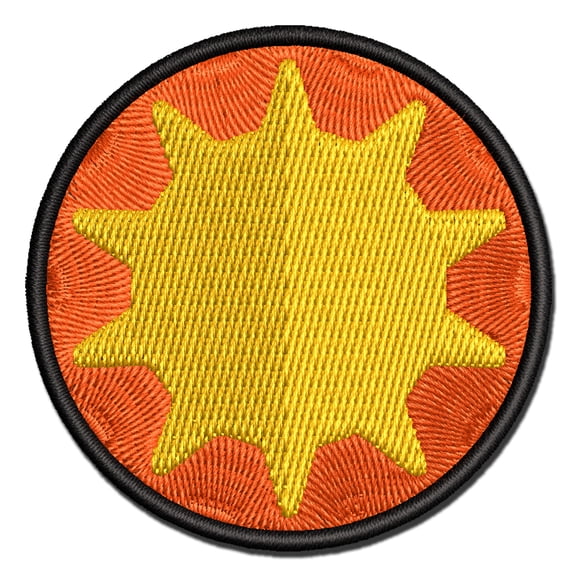 Sun Solid Applique Multi-Color Embroidered Iron-On Patch - 2.0 Inch Mini