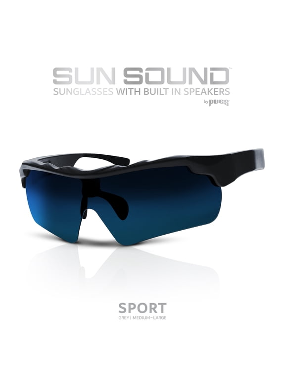 Sun Sound Smart Sunglasses Combine On Trend Classic Sunglasses with Built-In Bluetooth Premium Speakers - Unisex (MED-LG) SPORT / GRAY