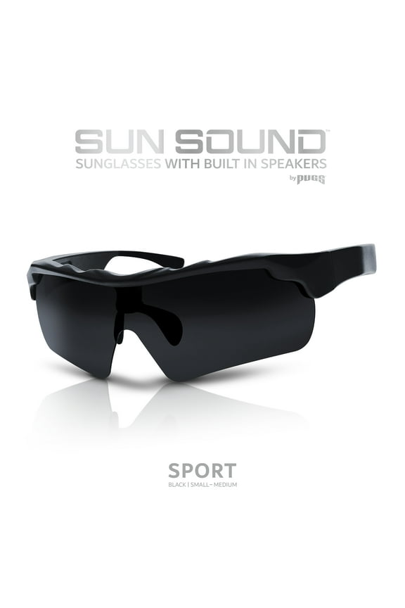 Sun Sound Smart Sunglasses Combine On Trend Classic Sunglasses with Built-In Bluetooth Premium Speakers - Unisex (SM-MED) SPORT / BLACK