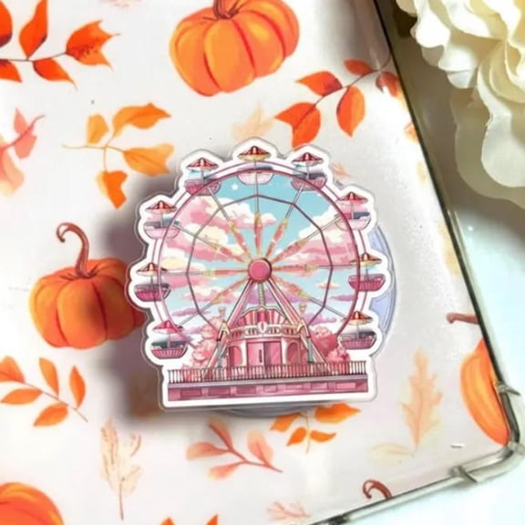 Sun Spinner Phone Grip, Pink Pastel Spinner , Book Lover Popsocket