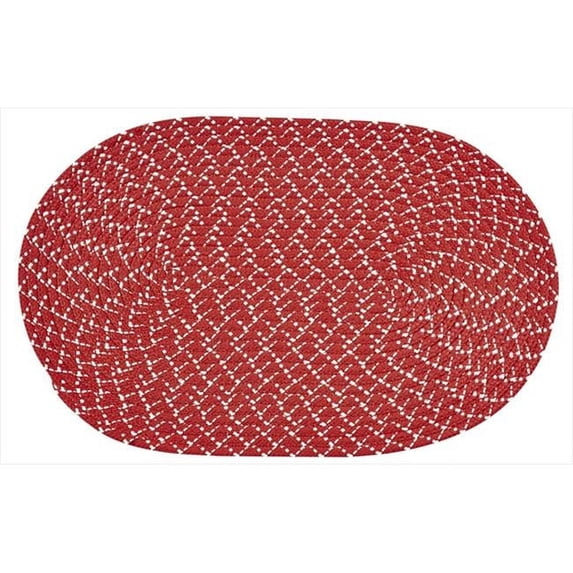 Sun Splash Braided Rug- Red - 8 ft. Round