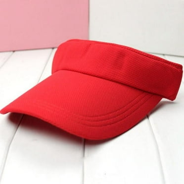 Sun Sports Visor Hats Adjustable Hat Summer Cotton Cap for Men Women,Red