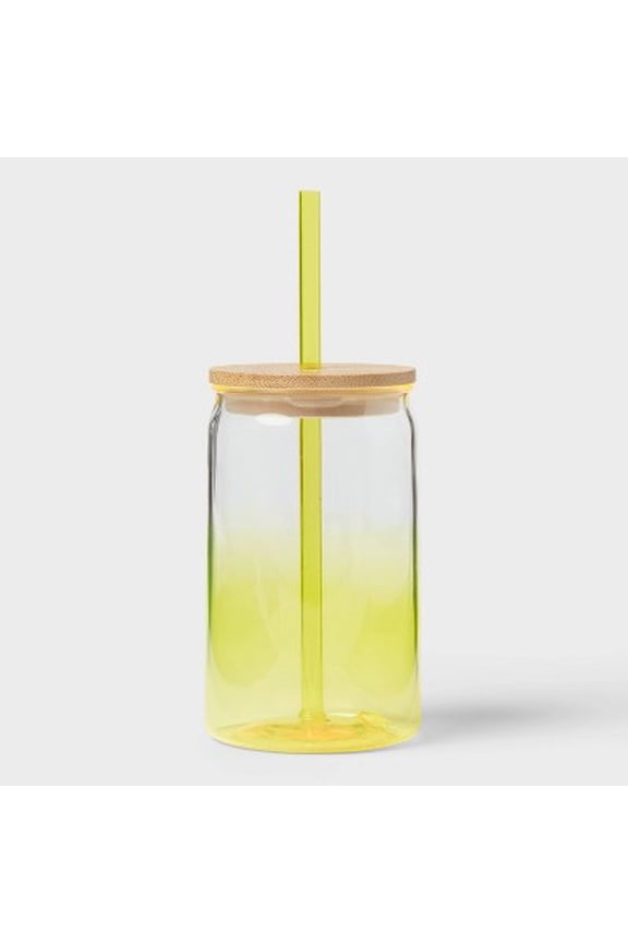 16oz Tall Tumbler with Bamboo Lid Yellow Ombre
