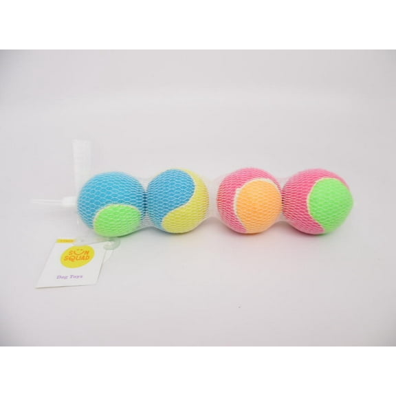 Sun Squad Dog Ball Fetch Toys - 4pk - Multicolor - S/M - SunSquad