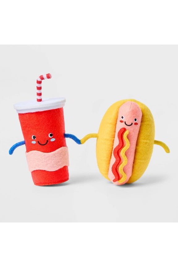 Felt Duo Figural Hotdog and Soda Indoor Polyester Figurines