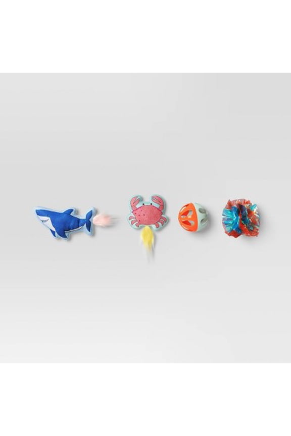 Shark Cat Ball Plush Toy Set 4pcs