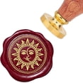 thumbnail image 1 of Sun Star Moon Wax Seal Stamp 25mm Vintage Rome Sealing Stamps Retro Wood Handle Removable Brass Head for Wedding Invitations Envelopes Card Making Gift Packing Scrapbooks Party Decor, 1 of 9