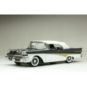 Sun Star ford Fairlane 500 Closed Convertible 1958 White and Raven Black Model Toy Car