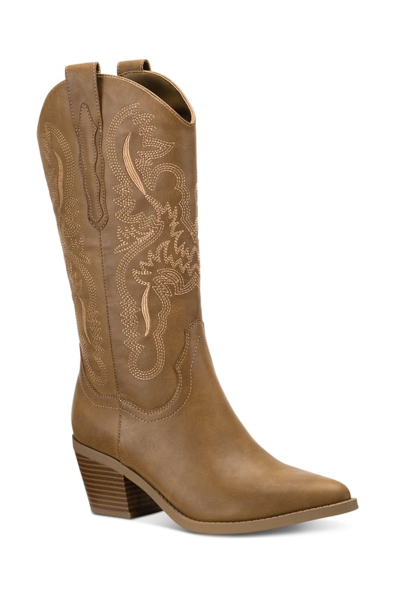 Sun Stone Bernarrd Cowboy Boots Tan Smooth 8M