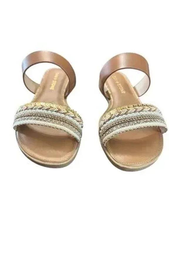 Sun Stone Easten Slide Sandals Bead Cognac 10.5M