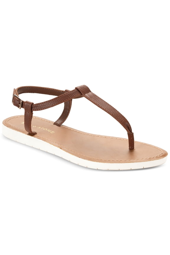 Sun Stone Kristi T-Bar Sandals Chocolate 9M