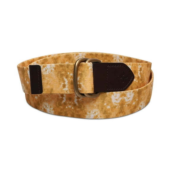 Sun + Stone Men's Geo D-Ring Web Belt with Faux-Leather Trim Yellow L 38-40