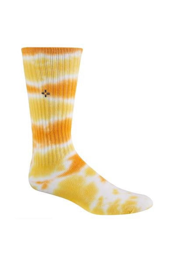 Mens Novelty Crew Socks Yellow Tie Dye One Size