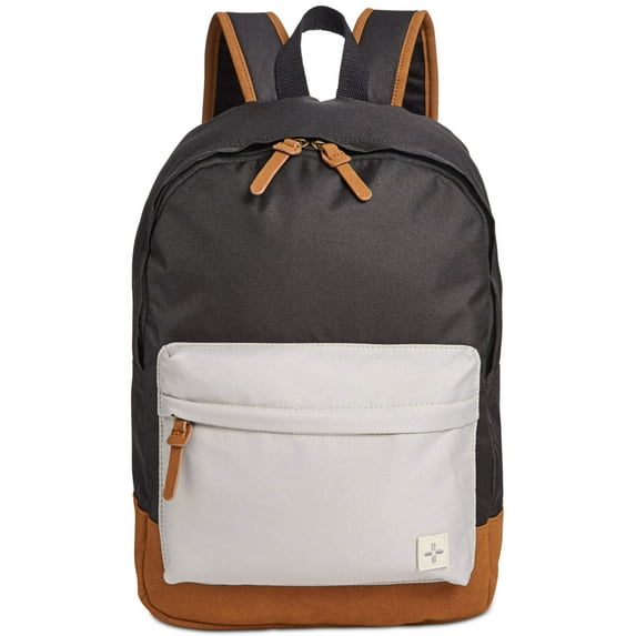 Sun + Stone Men's Riley Canvas Colorblocked Backpack Black Size Regular