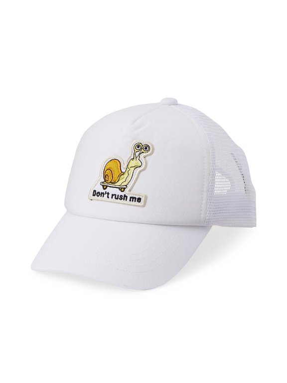 Sun+Stone Men's Snail Graphic Cap Don't Rush Me White OS B4HP