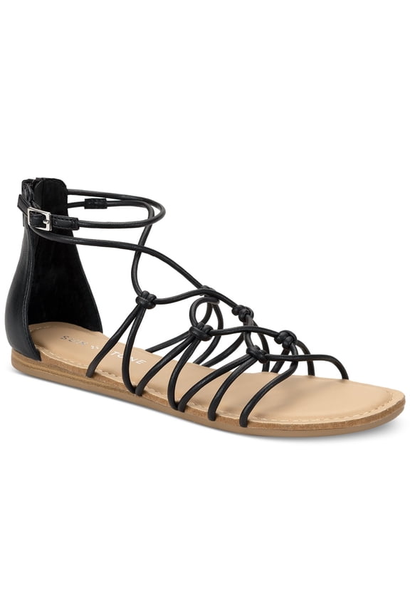 Sun Stone Okenaa Gladiator Sandals Black Smooth 9.5M