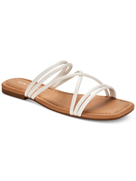 Sun Stone Quinley Slip-On Flat Sandals White 10M