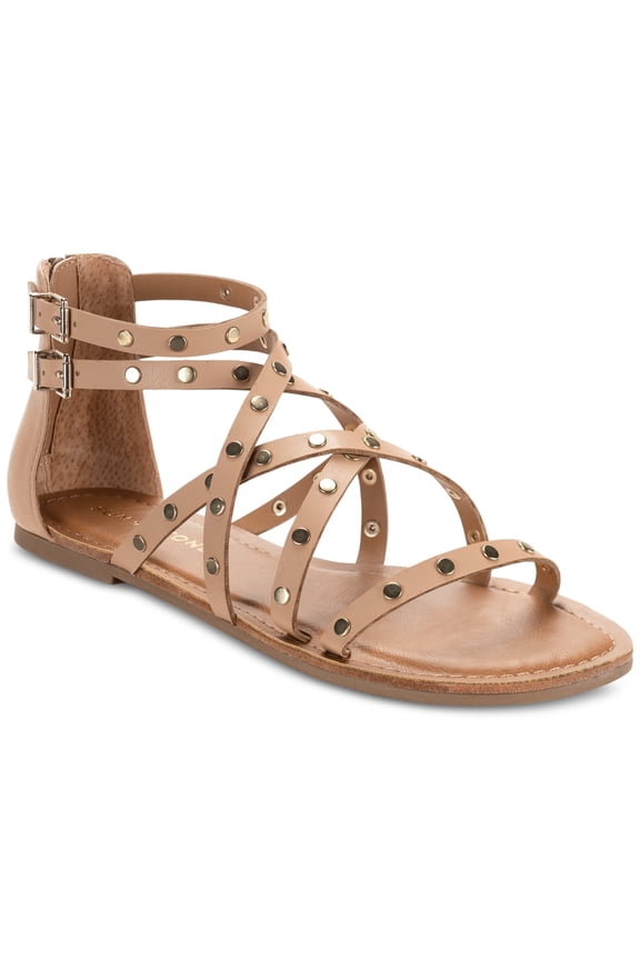 Sun Stone Rachaell Studded Gladiator Fla Tan 7.5M