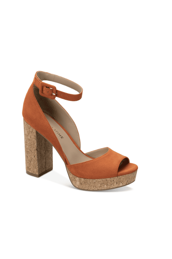 Reemaa Block-Heel Platform Sandals, Created for Macy's - Papaya Micro