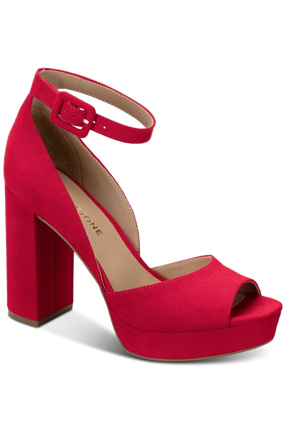 Sun Stone Reemaa D'Orsay Heels Red Micro 7.5M