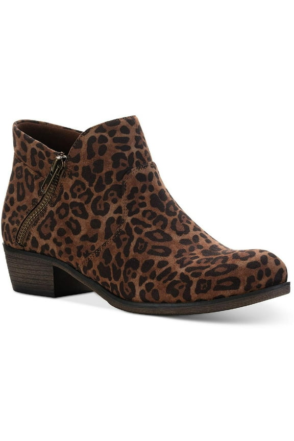 Womens Abby Faux Leather Heels Ankle Boots