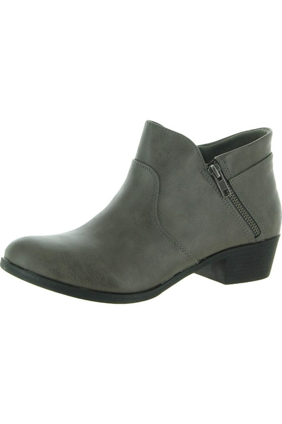 Womens Abby Faux Suede Block Heel Ankle Boots