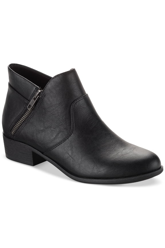 Sun Stone Womens Adelinee Double-Zip Ankle Boot Black 6.5M