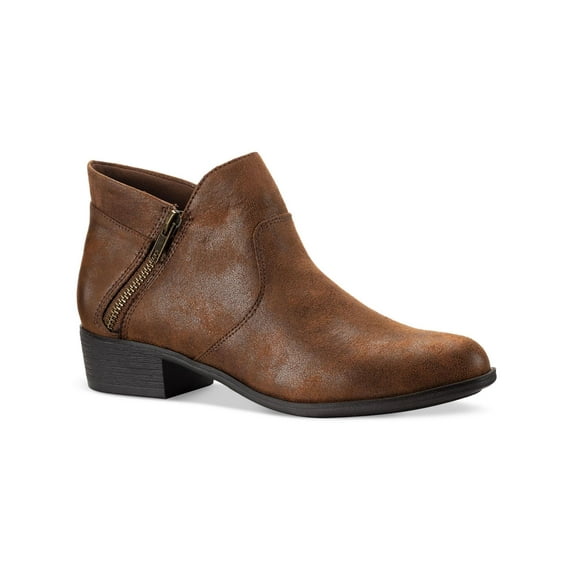 Sun + Stone Womens Adelinee Faux Leather Almond Toe Ankle Boots