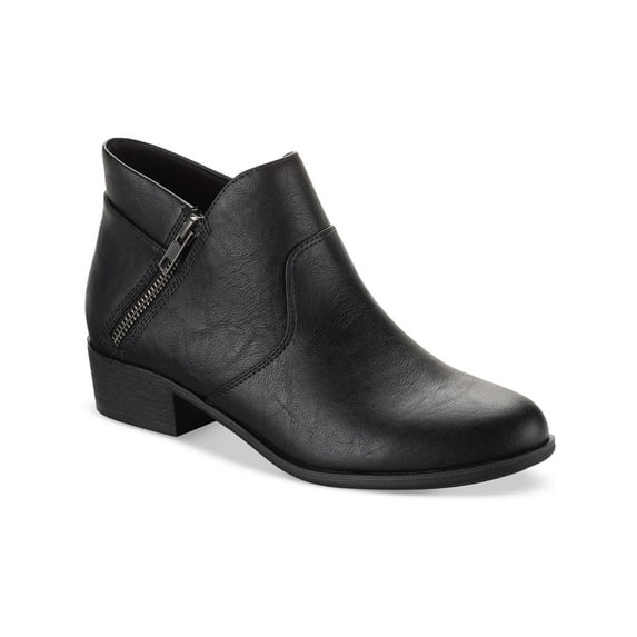 Sun + Stone Womens Adelinee Faux Leather Almond Toe Ankle Boots