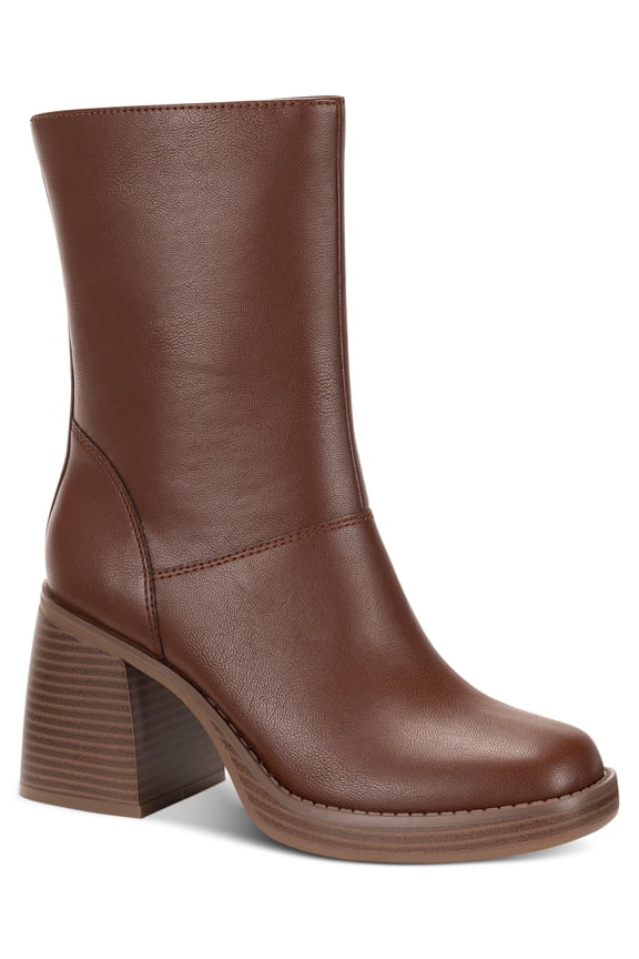 Sun Stone Womens Aleenn Dress Booties Walnut Smooth 6M