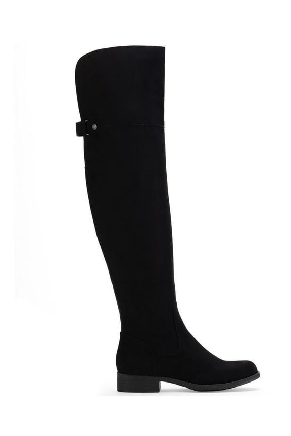 Womens Allicce Microsuede Round Toe Over-The-Knee Boots