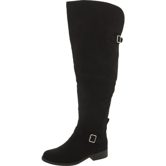 Sun + Stone Womens AnyaaWC Faux Leather Wide Calf Over-The-Knee Boots