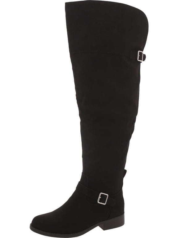 Womens AnyaaWC Faux Leather Wide Calf Over-The-Knee Boots