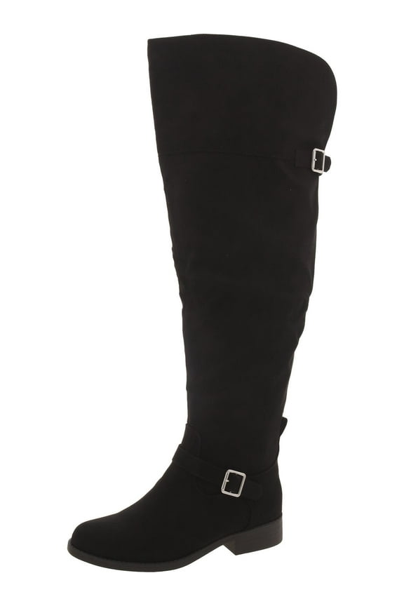 Womens AnyaaWC Faux Leather Wide Calf Over-The-Knee Boots