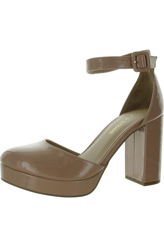 Womens Birdey Patent Round Toe Platform Heels