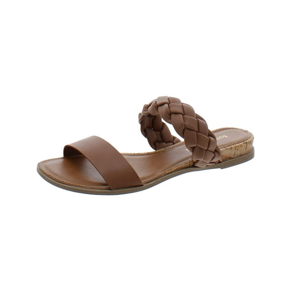 Sun   Stone Womens Braided Open Toe Slide Sandals