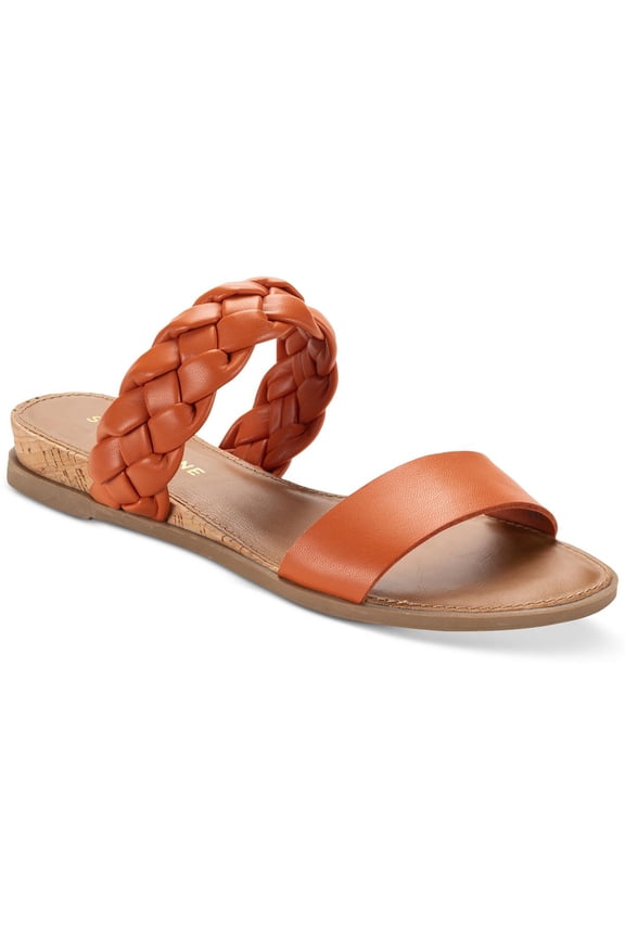 Womens Braided Open Toe Slide Sandals
