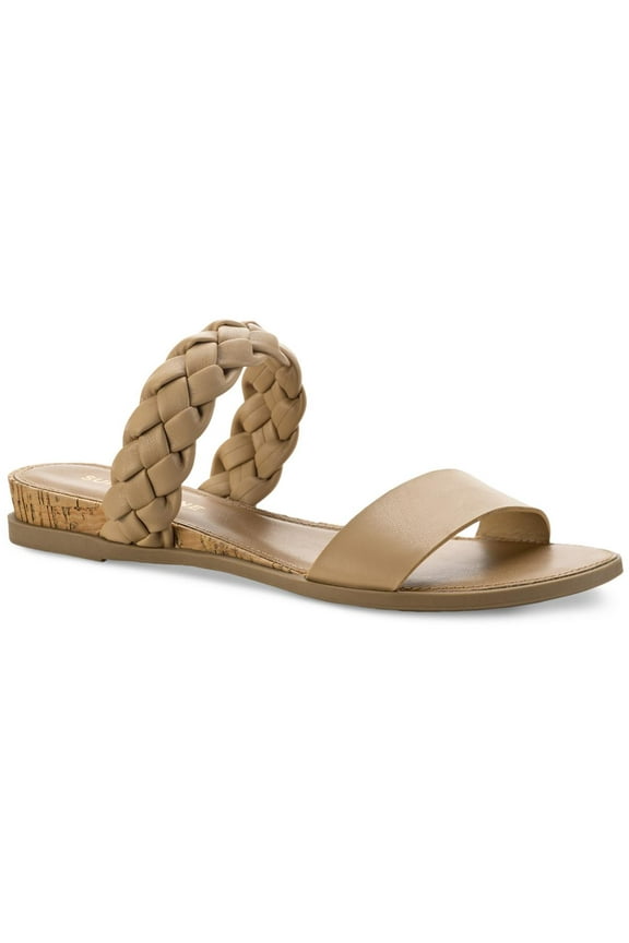 Womens Braided Open Toe Slide Sandals